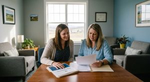 Family member meeting with healthcare provider to discuss partial hospitalization program care plan at Epic Health Partners in Danville, Virginia